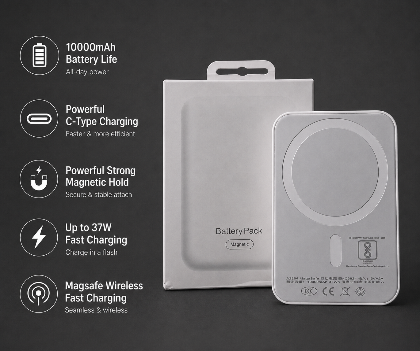 VOXO Pods Pro 2 ANC + Magsafe 10,000mAh Powerbank Combo